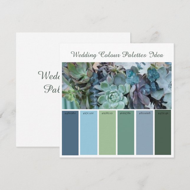 Wedding Color Palettes Idea Card (Front/Back)
