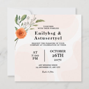 Wedding Colour Flower Card Invitation Design 