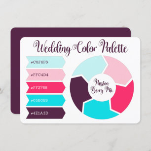 Wedding Colour Palette Card with Hex Colour Codes 