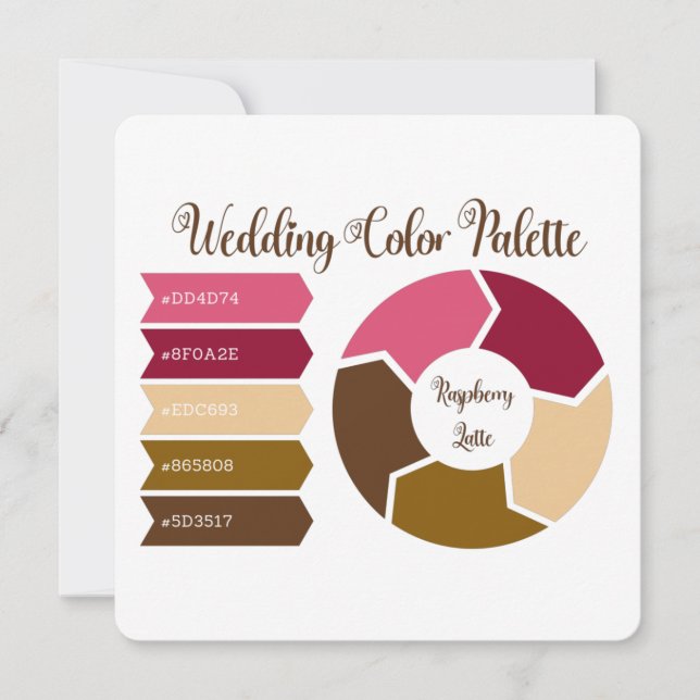 Wedding Colour Palette Card with Hex Colour Codes (Front)