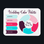 Wedding Colour Palette Card with Hex Colour Codes  Magnet<br><div class="desc">Set your own trend when planning your Wedding Day with this beautiful Wedding Colour Palette complete with Hex Colour Codes. Use this colour palette to help your Wedding planner keep on track with your personal colour scheme. Pass them out to your Wedding Party or guest if you'd like everyone to...</div>