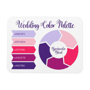 Wedding Colour Palette Card with Hex Colour Codes  Magnet