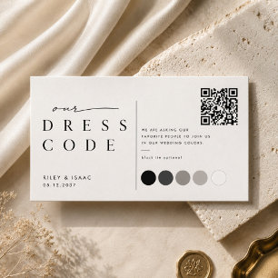 Wedding Colour Palette QR Dress Code Enclosure Card