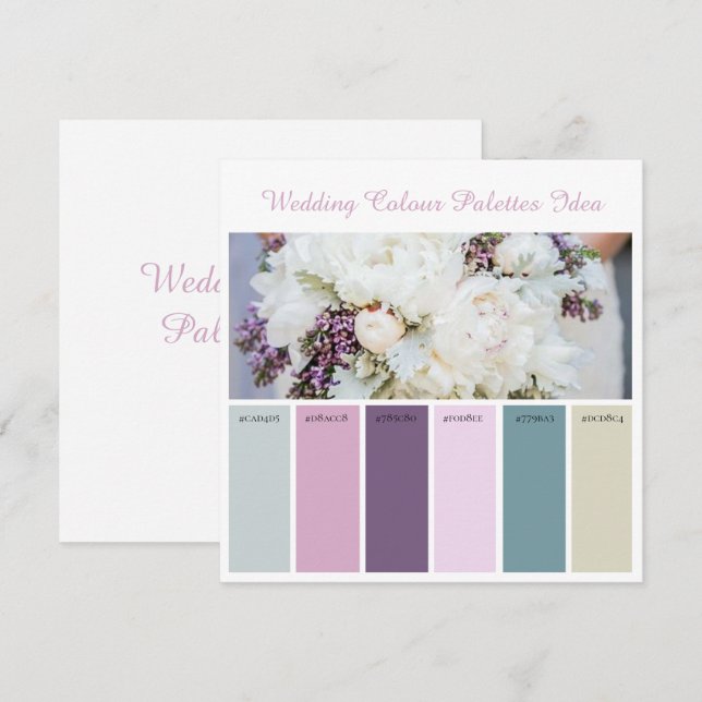 Wedding Colour Palettes Idea Card (Front/Back)