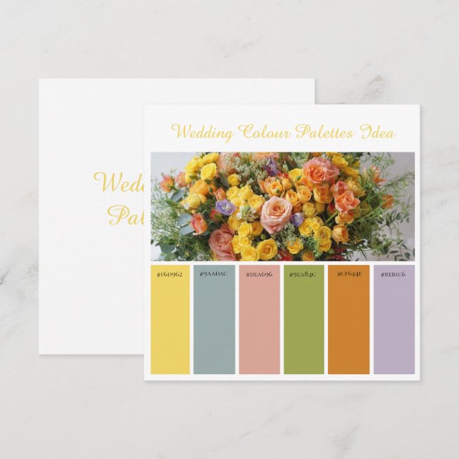 Wedding Colour Palettes Idea Card (Front/Back)