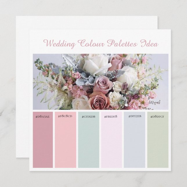 Wedding Colour Palettes Idea Card (Front/Back)