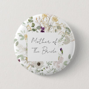 Wedding COLOURFUL WILDFLOWER YELLOW AND PURPLE 6 Cm Round Badge