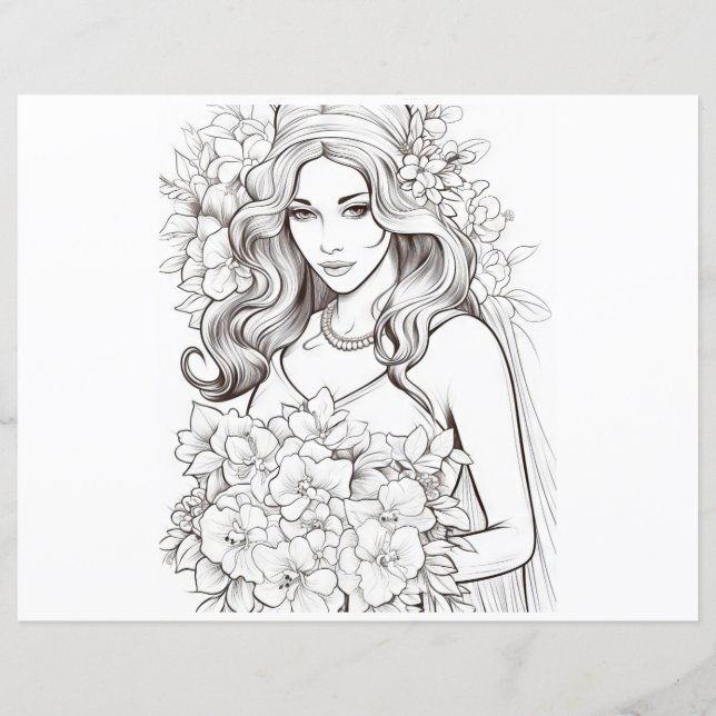 Wedding Colouring Page - Fun for All Guests (Back)