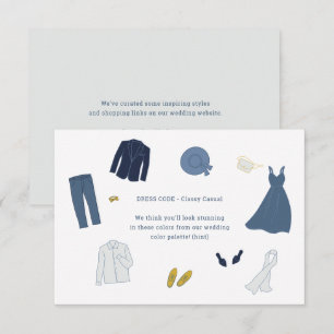 Wedding Colours & Dress Code Clothing Illustration Enclosure Card