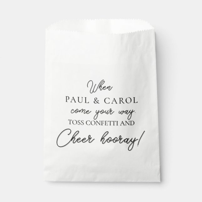 Wedding Confetti Bags Personalised Paper Bag  (Front)