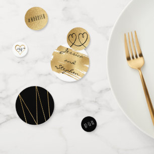 Wedding Confetti Elegant Gold and Black