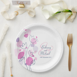 Wedding confetti flower petals custom paper plate
