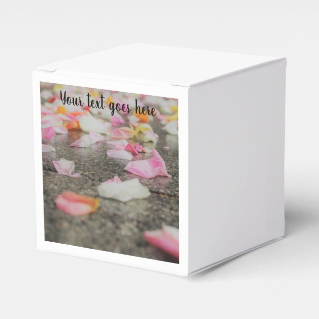 wedding confetti rose petal favour box (Front Side)