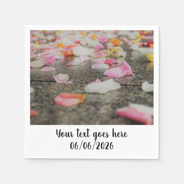 wedding confetti rose petal napkin (Front)