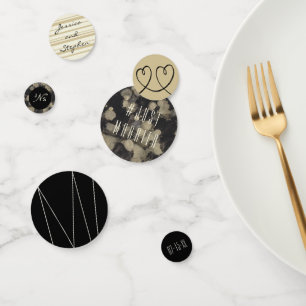 Wedding Confetti Shades of Gold and Black