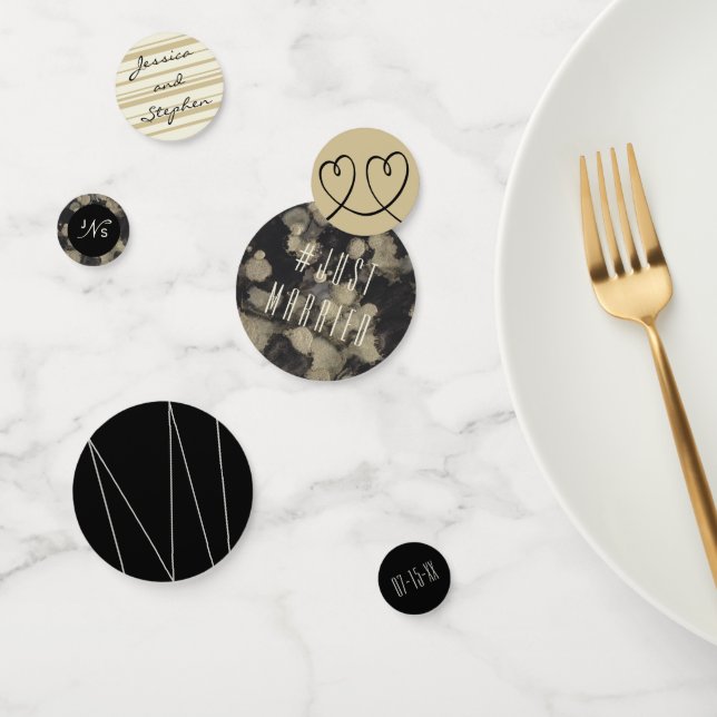 Wedding Confetti Shades of Gold and Black (Group)