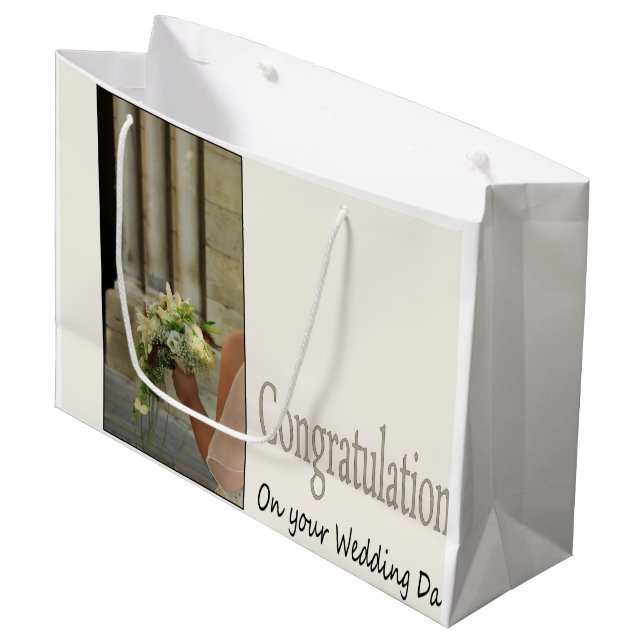 Wedding congrats gift bag (Front Angled)