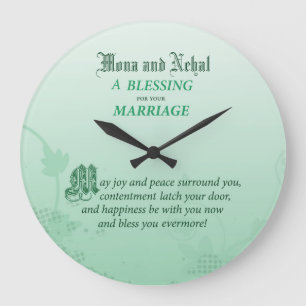 Wedding Congratulations Blessing Customisable Name Large Clock