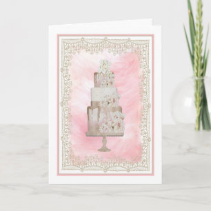 Wedding Congratulations Card with Beautiful Cake
