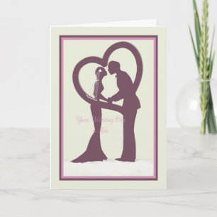 Wedding Congratulations Card with Bride & Groom