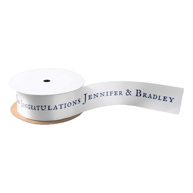 Wedding Congratulations Custom Name Personalised Satin Ribbon (Spool)