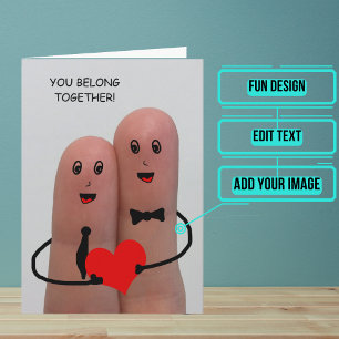 Wedding Congratulations Fingers on One Hand Card