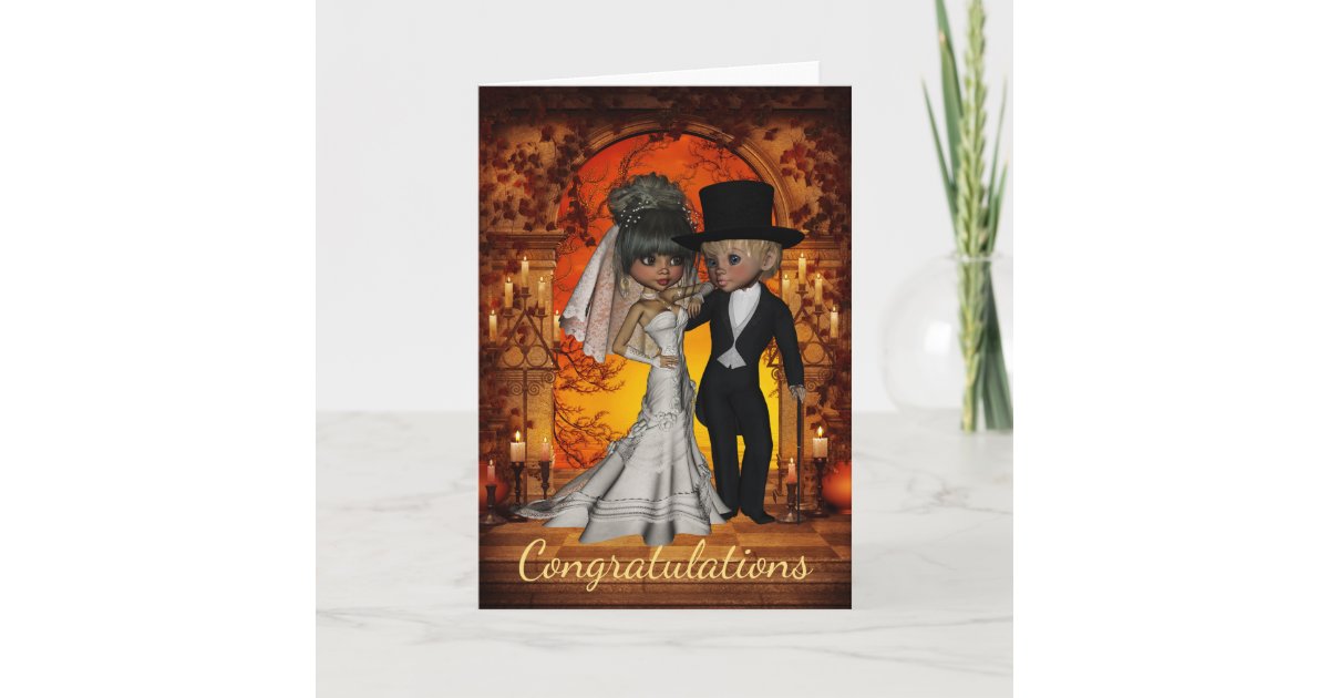 Wedding Congratulations for Halloween Wedding Card | Zazzle.co.uk