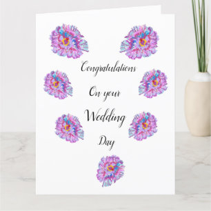 Wedding Congratulations. Giant Hibiscus Flower Car Card