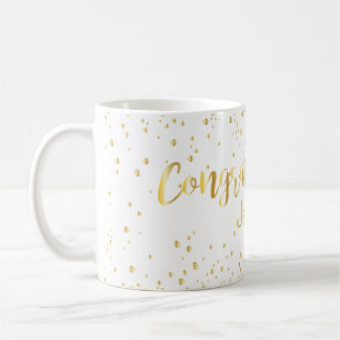 Wedding Congratulations Gold Lettering Glitter Coffee Mug