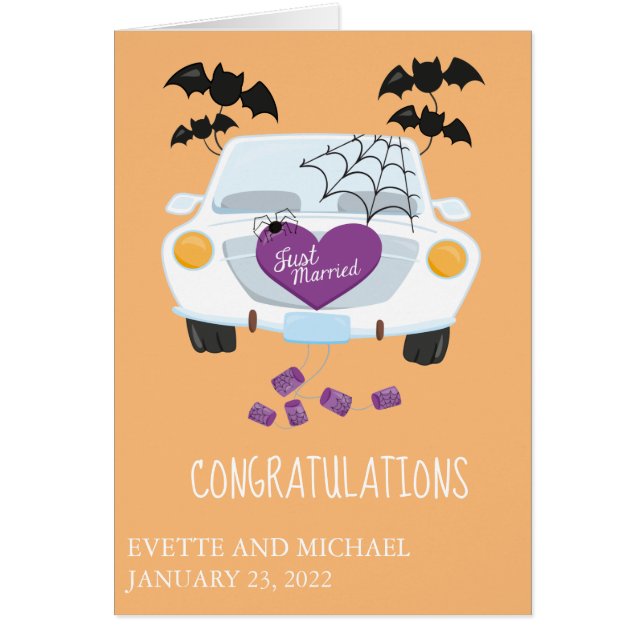  Wedding Congratulations Halloween Car  (Front)