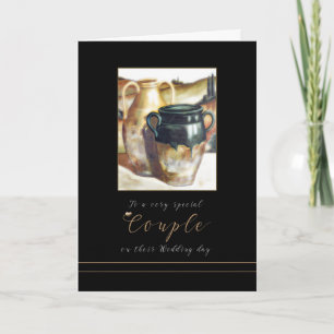 Wedding Congratulations Painted Pottery card