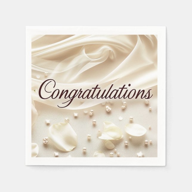 Wedding Congratulations Paper Napkin (Front)