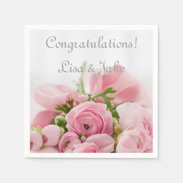 Wedding Congratulations Paper Napkins (Front)