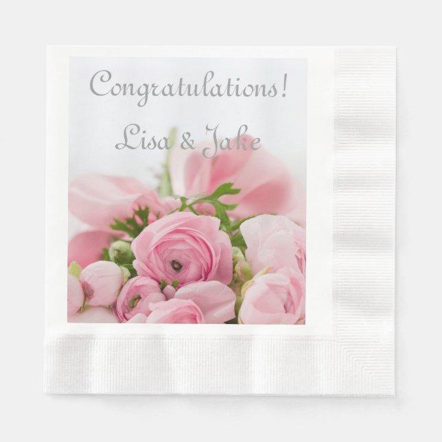 Wedding Congratulations Paper Napkins (Front)
