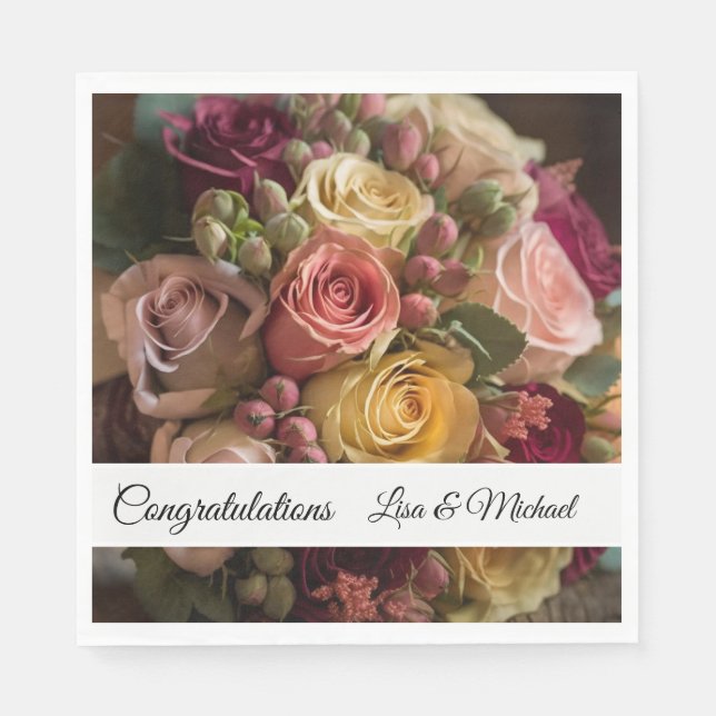 Wedding Congratulations Paper Napkins (Front)
