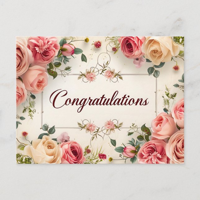 Wedding Congratulations Postcard (Front)