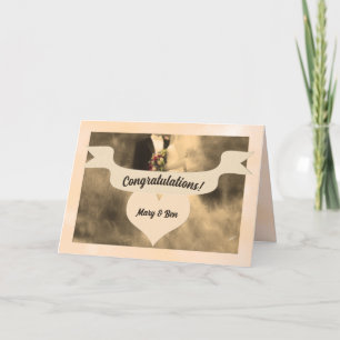 Wedding Congratulations Sepia Bride and Groom Card
