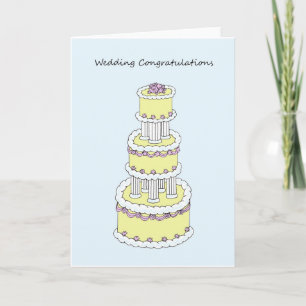 Wedding Congratulations Stylish Cake Card