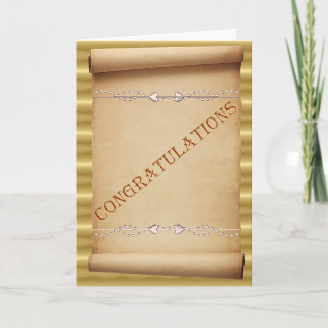 Wedding Congratulations. Wedding scroll Card (Front)