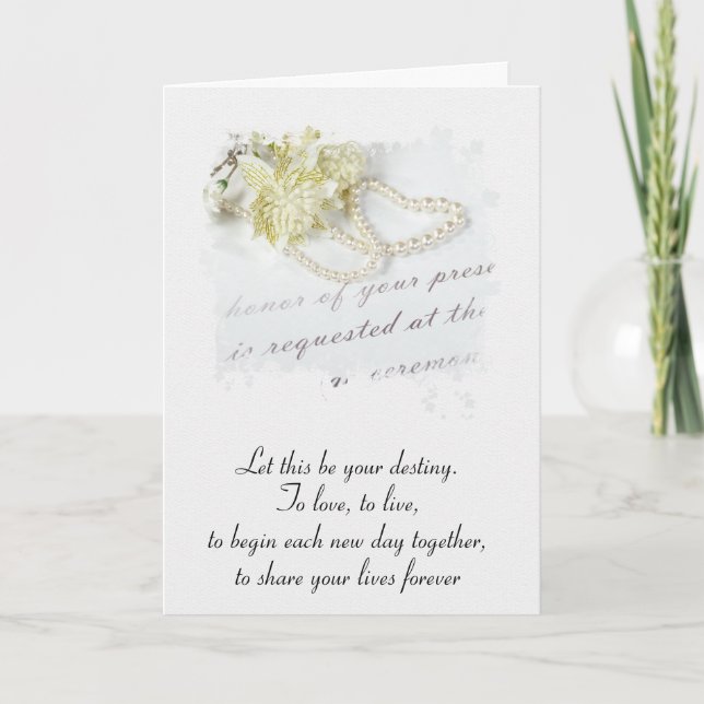 Wedding Congratulations with Pearl Heart Card (Front)