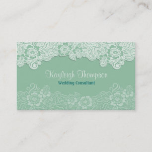 Wedding Consultant - Mint Lace Business Card