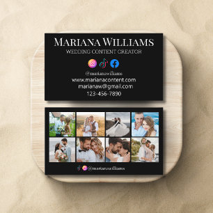 WEDDING CONTENT CREATOR 8 photos collage black Business Card