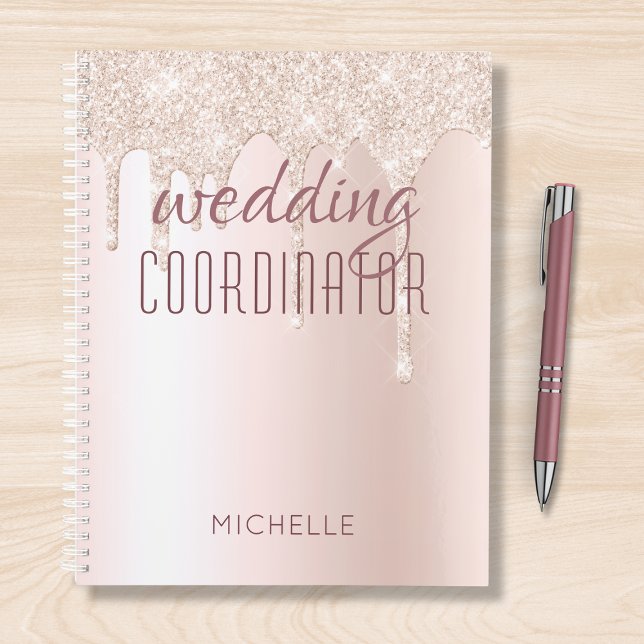 Wedding Coordinator Chic Girly Glitter Name Planner (Creator Uploaded)