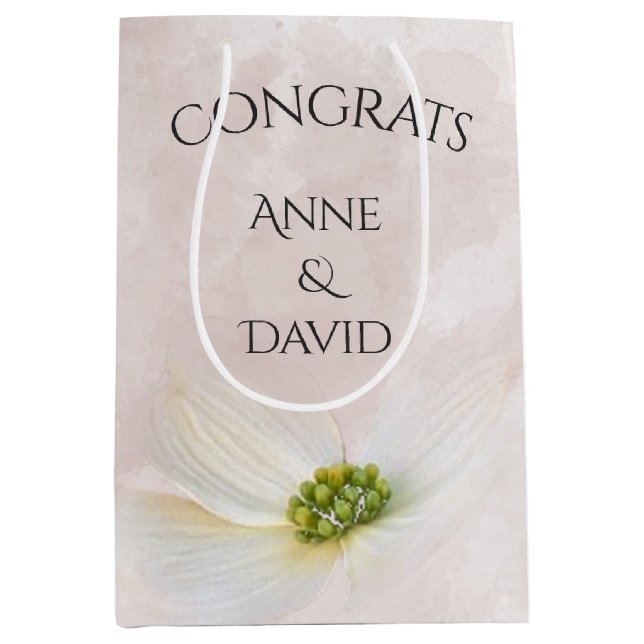 Wedding Cosmos Flower On Pink  Medium Gift Bag (Front)