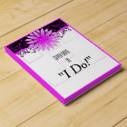 Wedding Countdown Bright Purple & Black Floral