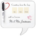 Wedding countdown wipe clean board