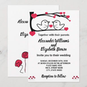 Wedding Country Chic Love Bird Invitation
