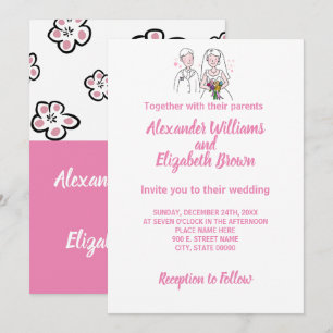 Wedding Country Chic Pink Love Invitation