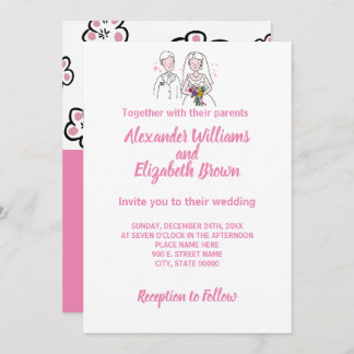 Wedding Country Chic Pink Love Invitation