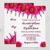 Wedding Country Chic Purple Flower Invitation